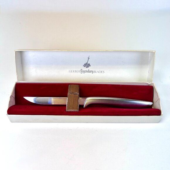 Vintage Gerber Pixie Knife 7” Trout Bird Fish Stainless Fixed Blade Hunting USA